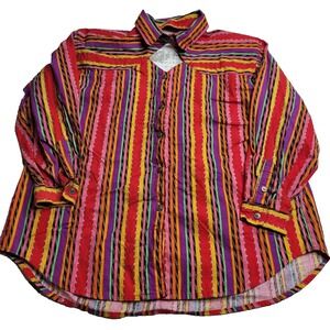 Vintage Arroyo Western Long Sleeve Cut Out Button Up Shirt Women's L 100% Cotton